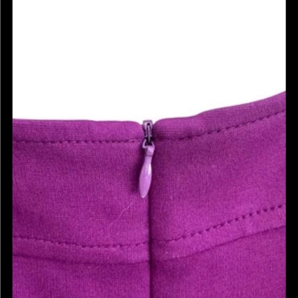 Trina Turk Purple Sleeveless Dress Gold Button Shoulders Sz 4 Fit & Flare $328 - Picture 4 of 5